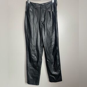 AFRM faux leather black straight leg pants size 28 rocker edgy club gothic emo